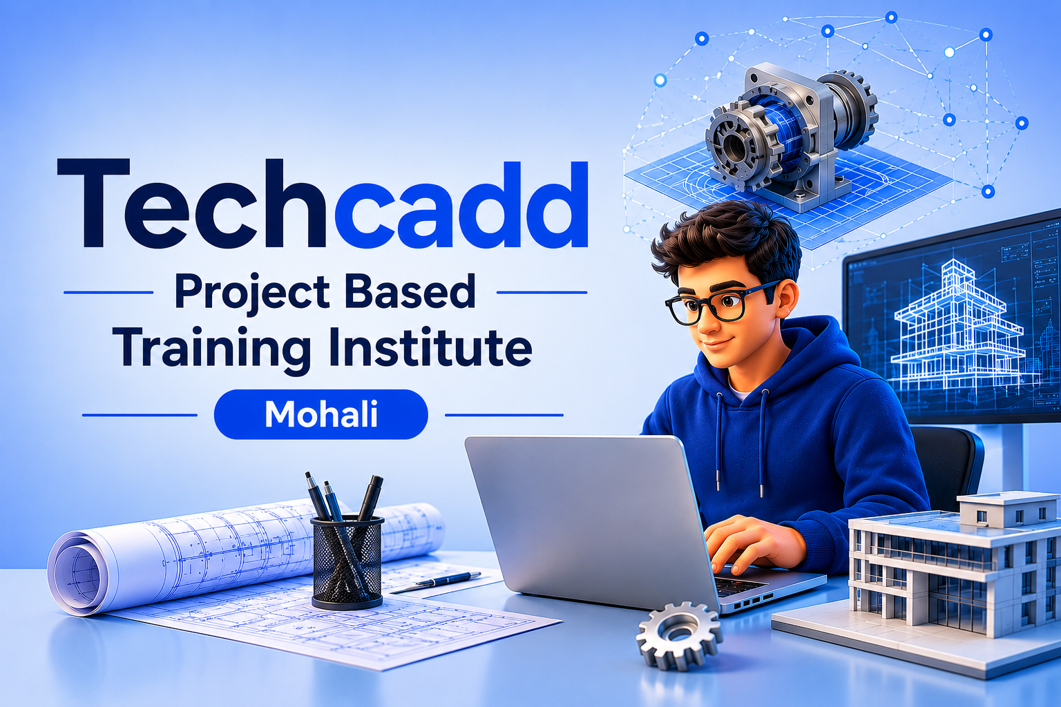 Techcadd project based training institute Mohali