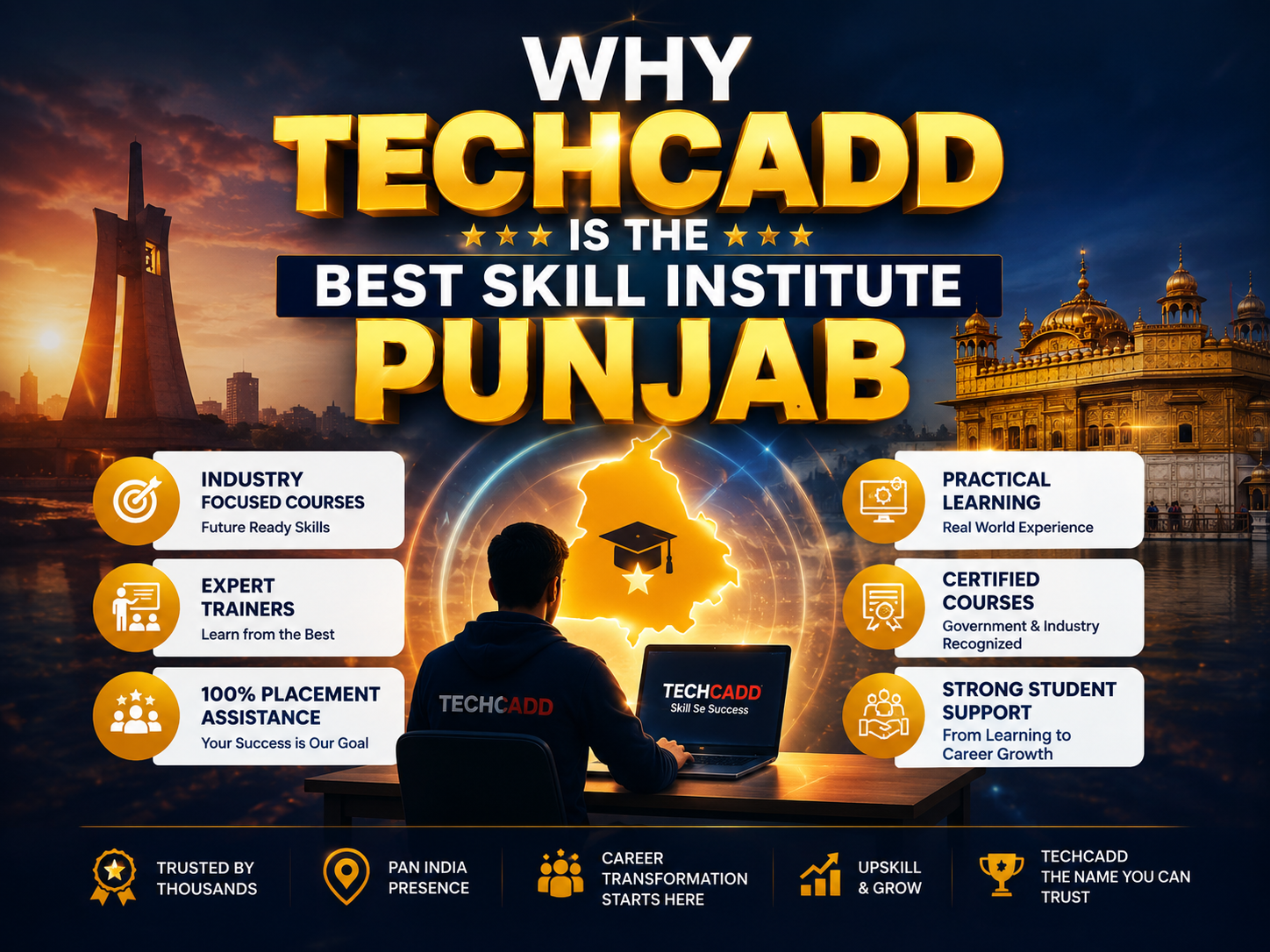 why Techcadd best skill institute Punjab